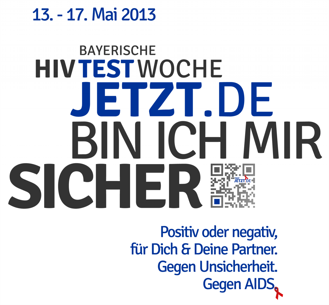立即测试！巴伐利亚艾滋病毒检测周活动的标志和主要图形