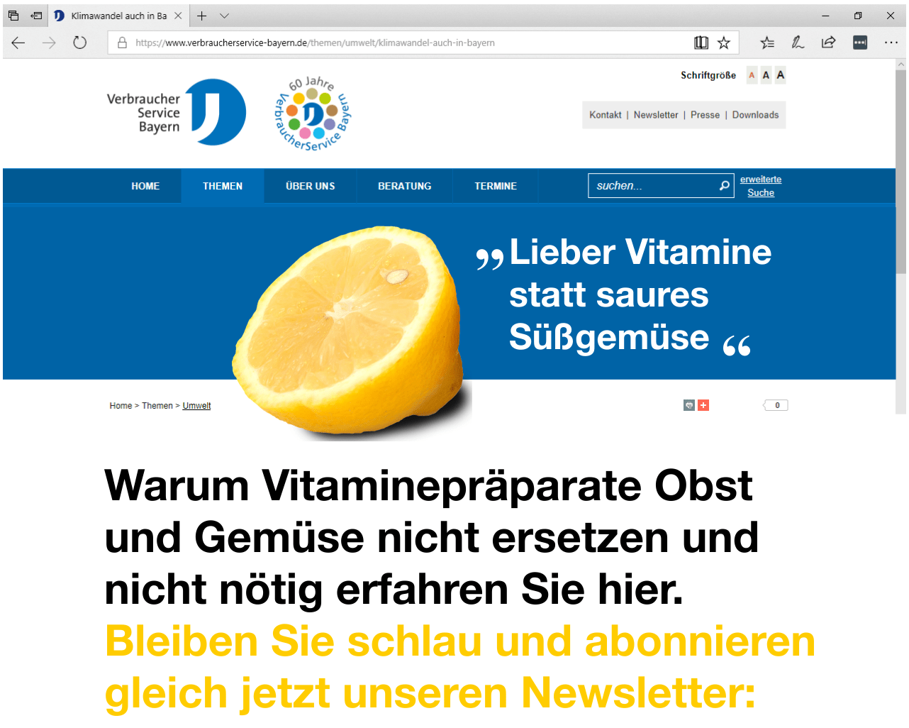 Mockup der Website verbraucherservice-bayern.de