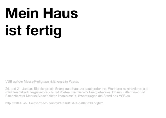 Slogan "Mein Haus ist fertig"